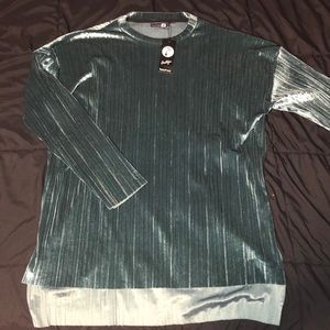 Boohoo Pleated Velvet Tunic